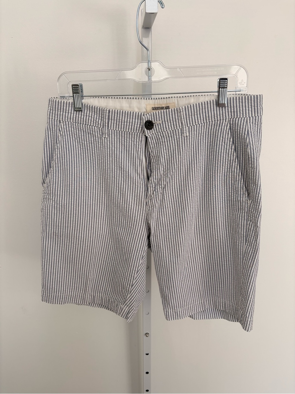 Goodthreads Blue and White Striped Flat Front Shorts